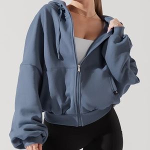 Popflex Zip Cloud Hoodie -- Blue Steel